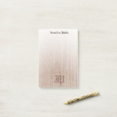 Gecalligrafeerde Monogram Sjabloon Aangepaste hout Post-it® Notes (Op bureau)