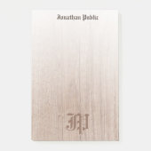Gecalligrafeerde Monogram Sjabloon Aangepaste hout Post-it® Notes (Voorkant)