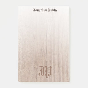 Gecalligrafeerde Monogram Sjabloon Aangepaste hout Post-it® Notes