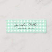 Gecalligrafeerde Sjabloon Elegant Mint Green White Mini Visitekaartje (Voorkant)