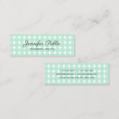 Gecalligrafeerde Sjabloon Elegant Mint Green White Mini Visitekaartje (Voorkant / Achterkant)