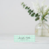 Gecalligrafeerde Sjabloon Elegant Mint Green White Mini Visitekaartje (Staand voorkant)