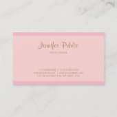 Gecalligrafeerde Sjabloon Elegant roze Gold Script Visitekaartje (Achterkant)
