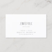 Gecalligrafeerde tekst Elegant Eenvoudige Sjabloon Visitekaartje (Achterkant)