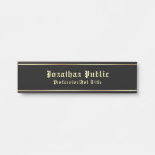 Gecalligrafeerde zwarte gouden klassieke nostalgis deurbordje (Voorkant)