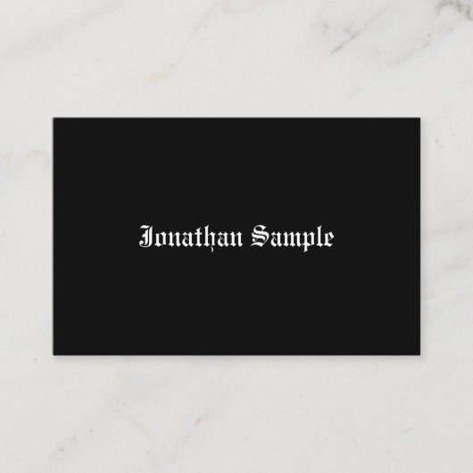 Gecalligrafeerde zwarte witte vlakte  Manuscript K Visitekaartje (Voorkant)