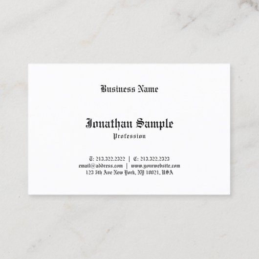 Gecalligrafeerde zwarte witte vlakte  Manuscript K Visitekaartje (Achterkant)