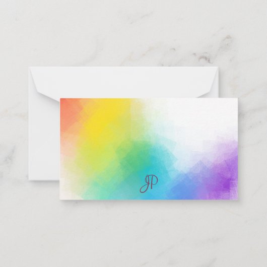 Gecalligraveerde Monogram Sjabloon Kleurrijke rege (Achterkant)