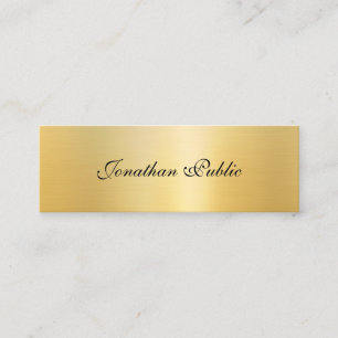 Gecalligraveerde Sjabloon Moderne Elegant Gold-loo Mini Visitekaartje
