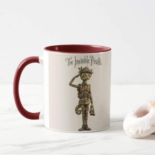 Gecamoufleerde Kameleon Soldaat Mok (Met donut)
