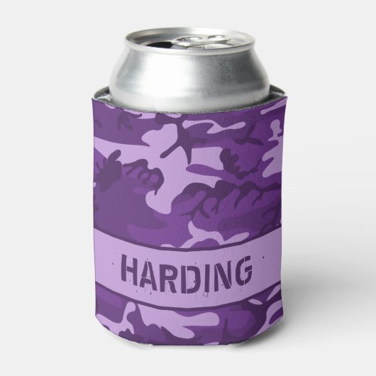 Gecamoufleerde Monogram Purple Blikkoeler Blikjeskoeler (Blikje Voorkant)