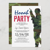 Gecamoufleerde Soldaat Militaire Feestje Kaart (Voorkant / Achterkant)