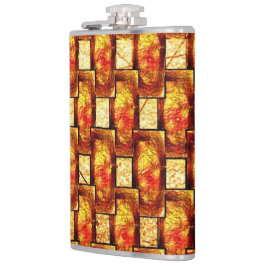 Gecarcineerde bruin oranje rechthoekige borden heupfles