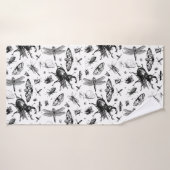 Gecasseerde buikgrijs en zwart badhanddoek (Badhanddoek)