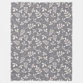 Gecasseerde lederen patrooncrème op grijs fleece deken (Voorkant)
