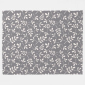 Gecasseerde lederen patrooncrème op grijs fleece deken (Voorkant (Horizontaal))