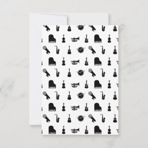 Gecasseerde muziekinstrumenten CUSTOM BG COLOR Bedankkaart