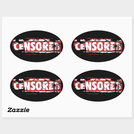 gecensureerd ovale sticker (Vel)