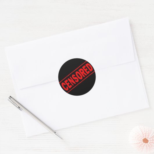 gecensureerd ronde sticker (Envelop)