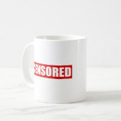 gecensureerd tekstontwerp koffiemok (Voorkant links)