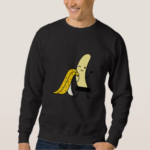 Gecensureerde gele banaan print vruchten trui