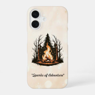 "Gecentreerd kampvuurontwerp" iPhone 16 Hoesje
