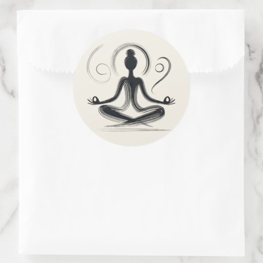 Gecentreerd Ronde Sticker (Tas)