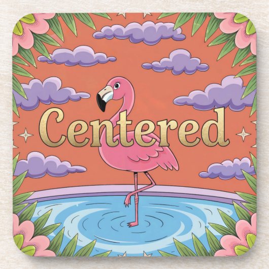 Gecentreerd Schattige Comic Affirmation Onderzette Bier Onderzetter (Voorkant)