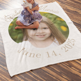 Gecentreerde cirkel en script fleece deken