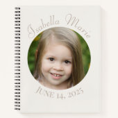 Gecentreerde cirkel en script notitieboek (Voorkant)