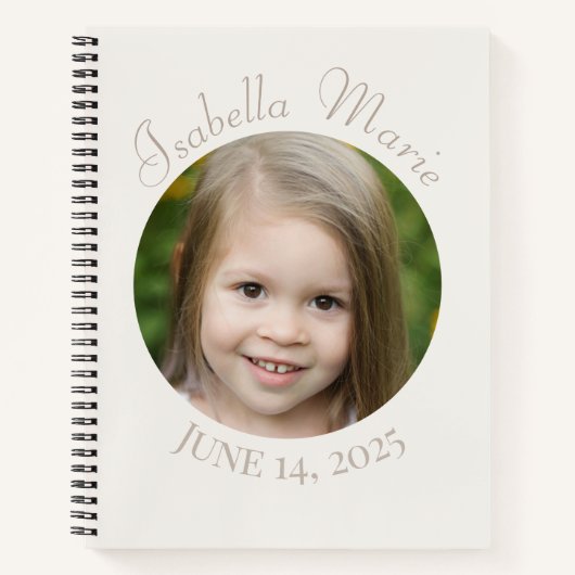 Gecentreerde cirkel en script notitieboek (Voorkant)