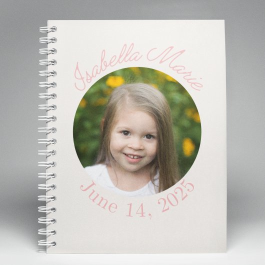 Gecentreerde cirkel en script notitieboek