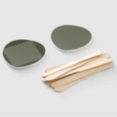 Gecentreerde Diamond Oval Fans in Moss Green Handwaaier (Niet-gemonteerd)