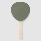 Gecentreerde Diamond Oval Fans in Moss Green Handwaaier (Achterkant)