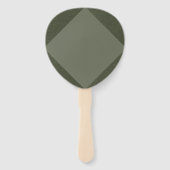 Gecentreerde Diamond Oval Fans in Moss Green Handwaaier (Voorkant)