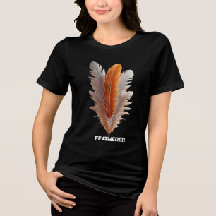 Gecentreerde sierlijke gevederde balans rustige ev Tri-Blend shirt