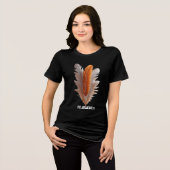 Gecentreerde sierlijke gevederde balans rustige ev Tri-Blend shirt (Voorkant volledig)