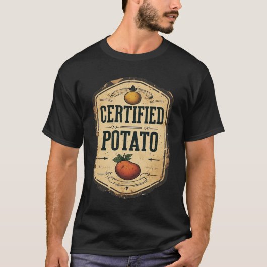 Gecertificeerd Aardappel Grappig Vintage Bord T-shirt (Voorkant)
