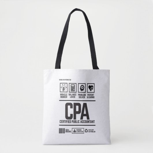 gecertificeerd accountant-CPA Tote Bag (Voorkant)