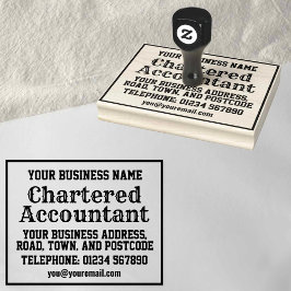 Gecertificeerd accountant met naam, adres, enz rubberstempel