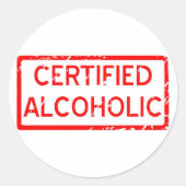 GECERTIFICEERD ALCOHOLISCH RONDE STICKER (Voorkant)