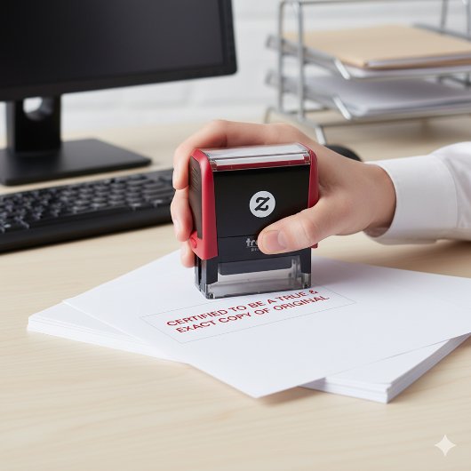 GECERTIFICEERD ALS ECHT EN JUIST AFDRUKSEL VAN HET ZELFINKTENDE STEMPEL