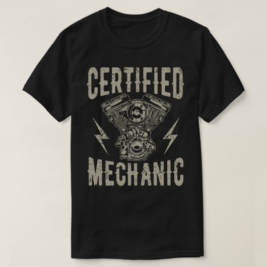 Gecertificeerd automonteur  t-shirt (Design voorkant)