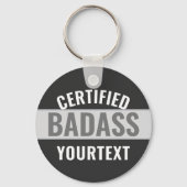Gecertificeerd Badass Modern Zwart & Wit Grappig U Sleutelhanger (Achterkant)