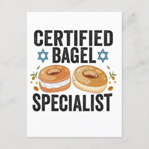 Gecertificeerd Bagelspecialist Grappig Joods Hanuk Briefkaart
