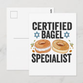 Gecertificeerd Bagelspecialist Grappig Joods Hanuk Briefkaart (Voorkant / Achterkant)