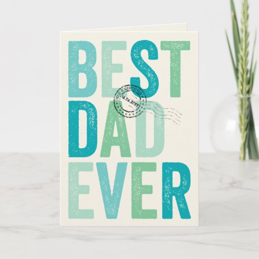 Gecertificeerd Beste Papa Ooit Vaderdag Typografie Kaart (Voorkant)