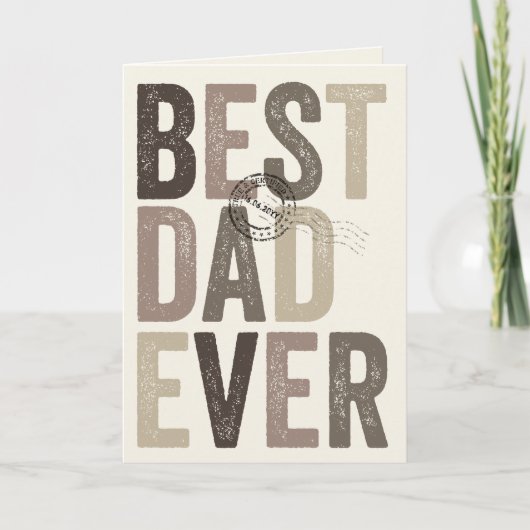 Gecertificeerd Beste Papa Ooit Vaderdag Typografie Kaart (Voorkant)