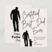 Gecertificeerd beste vader ooit, happy vaderdag bedankkaart (Voorkant / Achterkant)