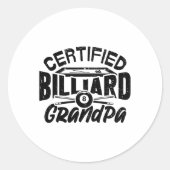 Gecertificeerd Biljart Opa Pool Biljart Speler F Ronde Sticker (Voorkant)